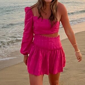 Runaway the label seven wonders fuchsia cutout mini dress